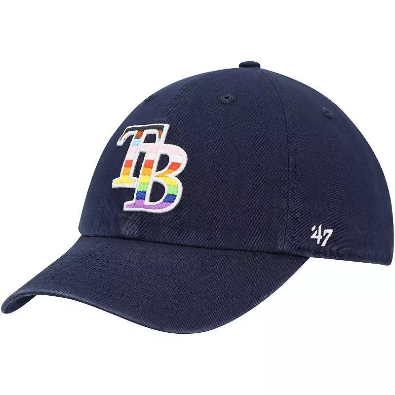 Men's '47  Navy Tampa Bay Rays Team Pride Clean Up Adjustable Hat, Blue Product Image
