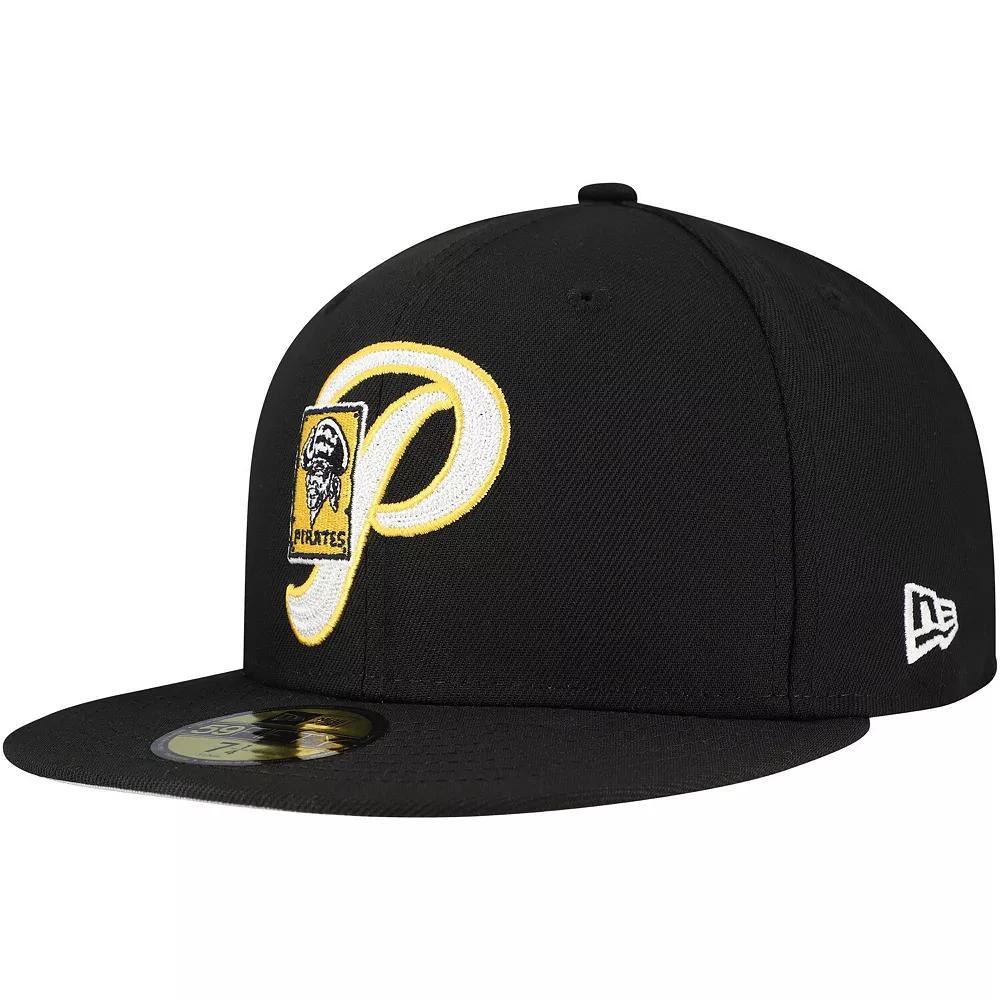 Men's New Era Black Pittsburgh Pirates  Duo Logo 2.0 59FIFTY Fitted Hat, Size: 7 1/8 Product Image