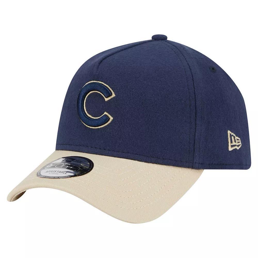 Mens New Era Chicago Cubs Moleskin A-Frame 9FORTY Adjustable Hat, Blue Product Image