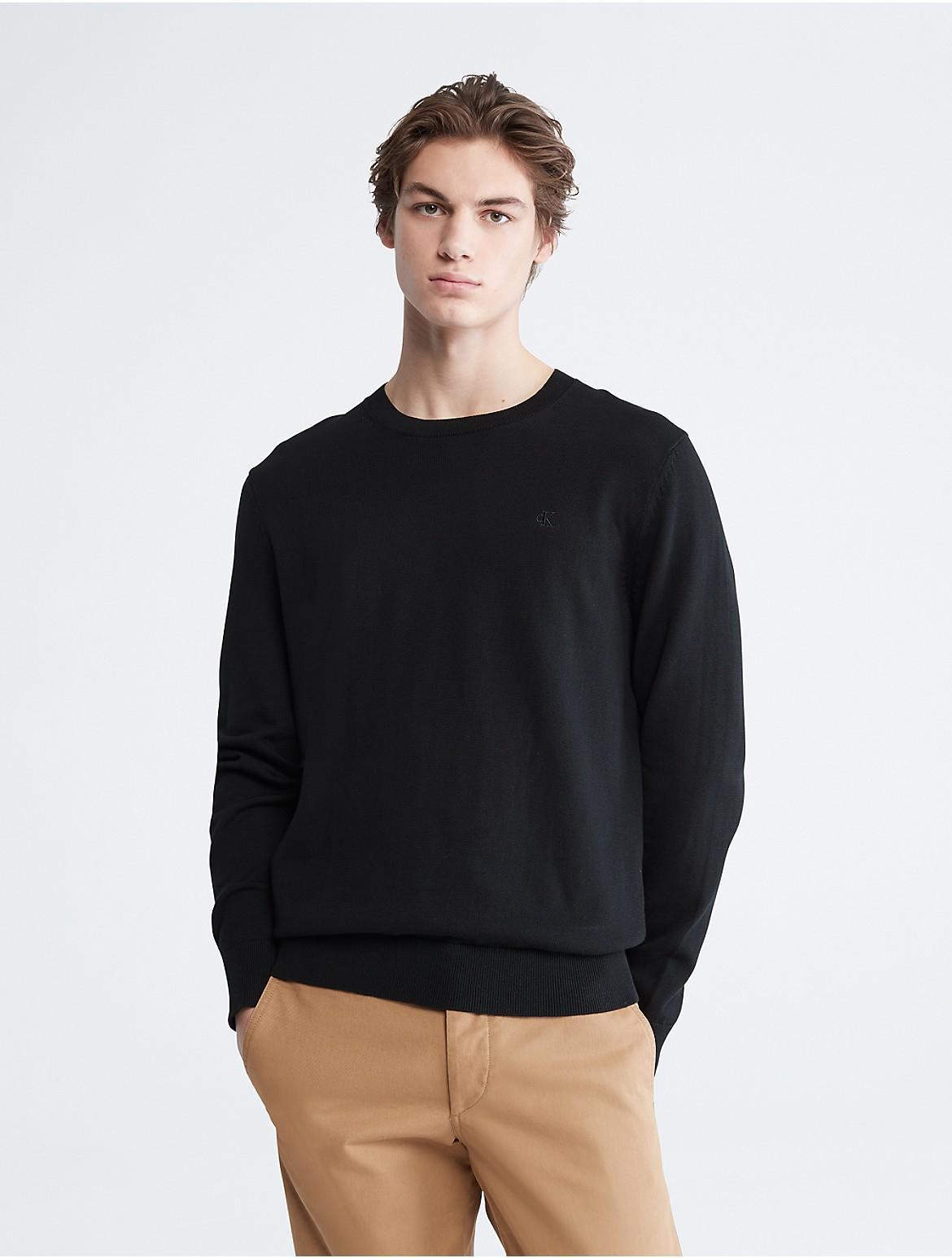 Calvin Klein Men's Smooth Cotton Sweater - Grey - XL Product Image