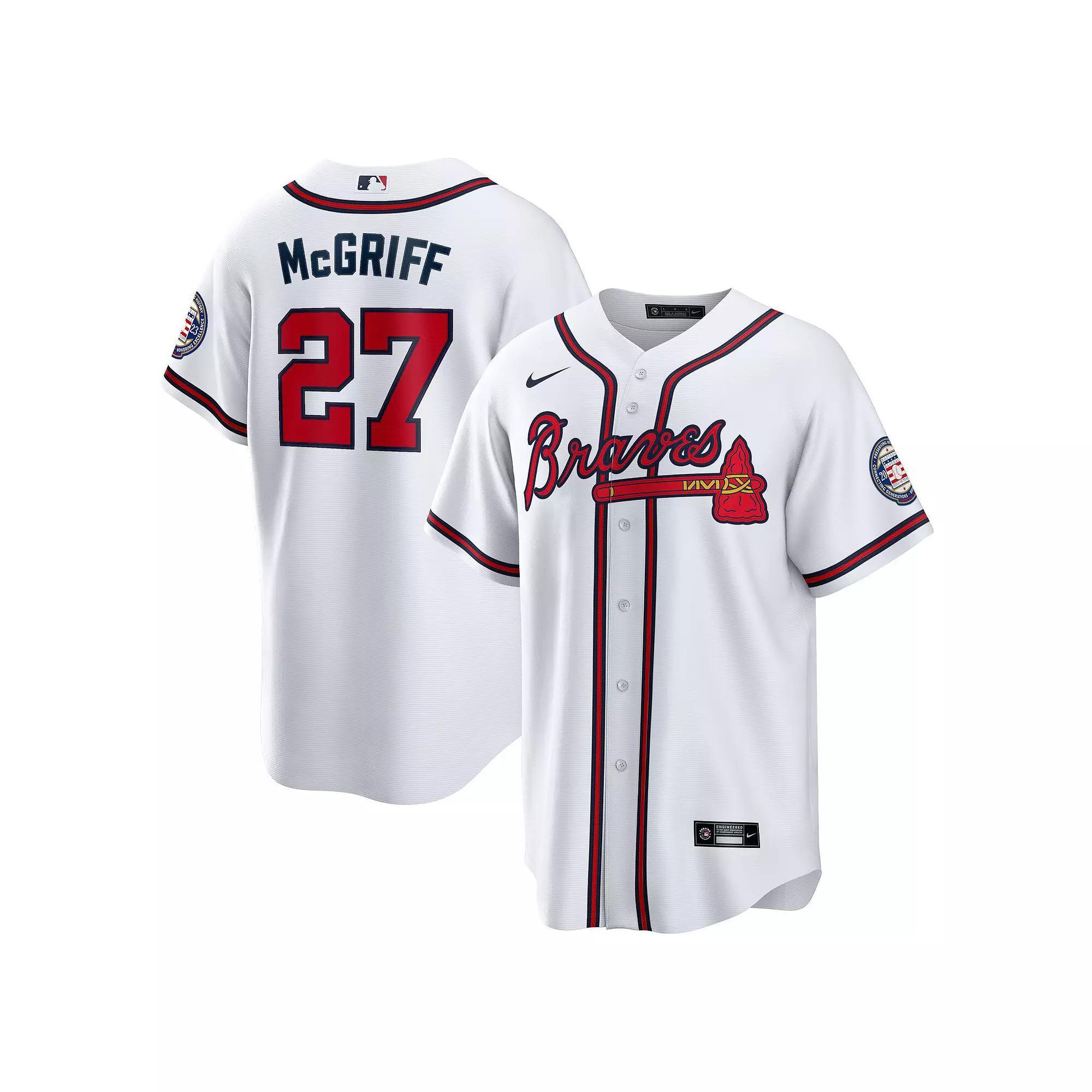 Mens Nike Fred McGriff Atlanta Braves 2023 Hall of Fame Patch Inline Replica Jersey Product Image