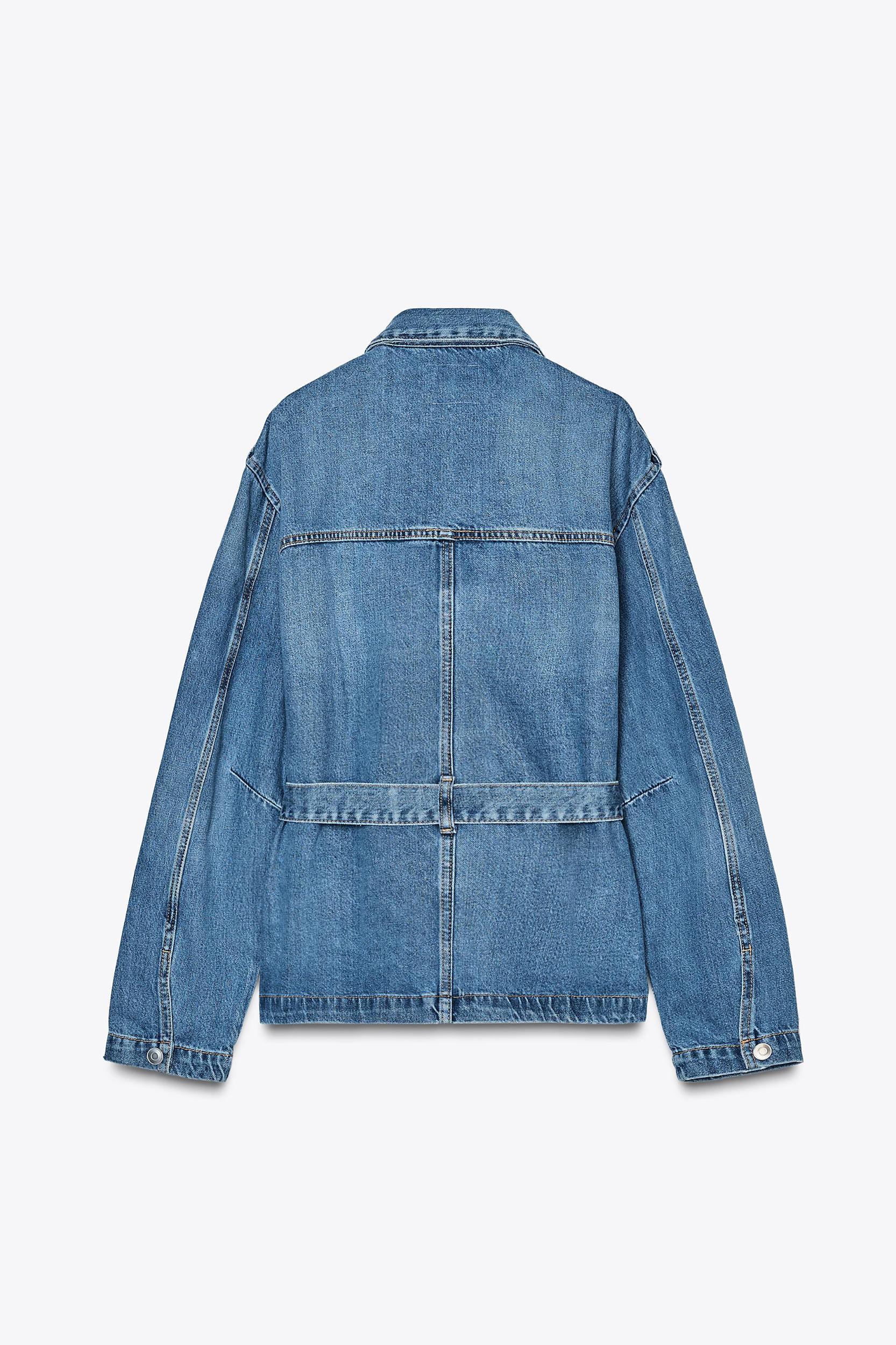 BELTED TRF DENIM JACKET Product Image