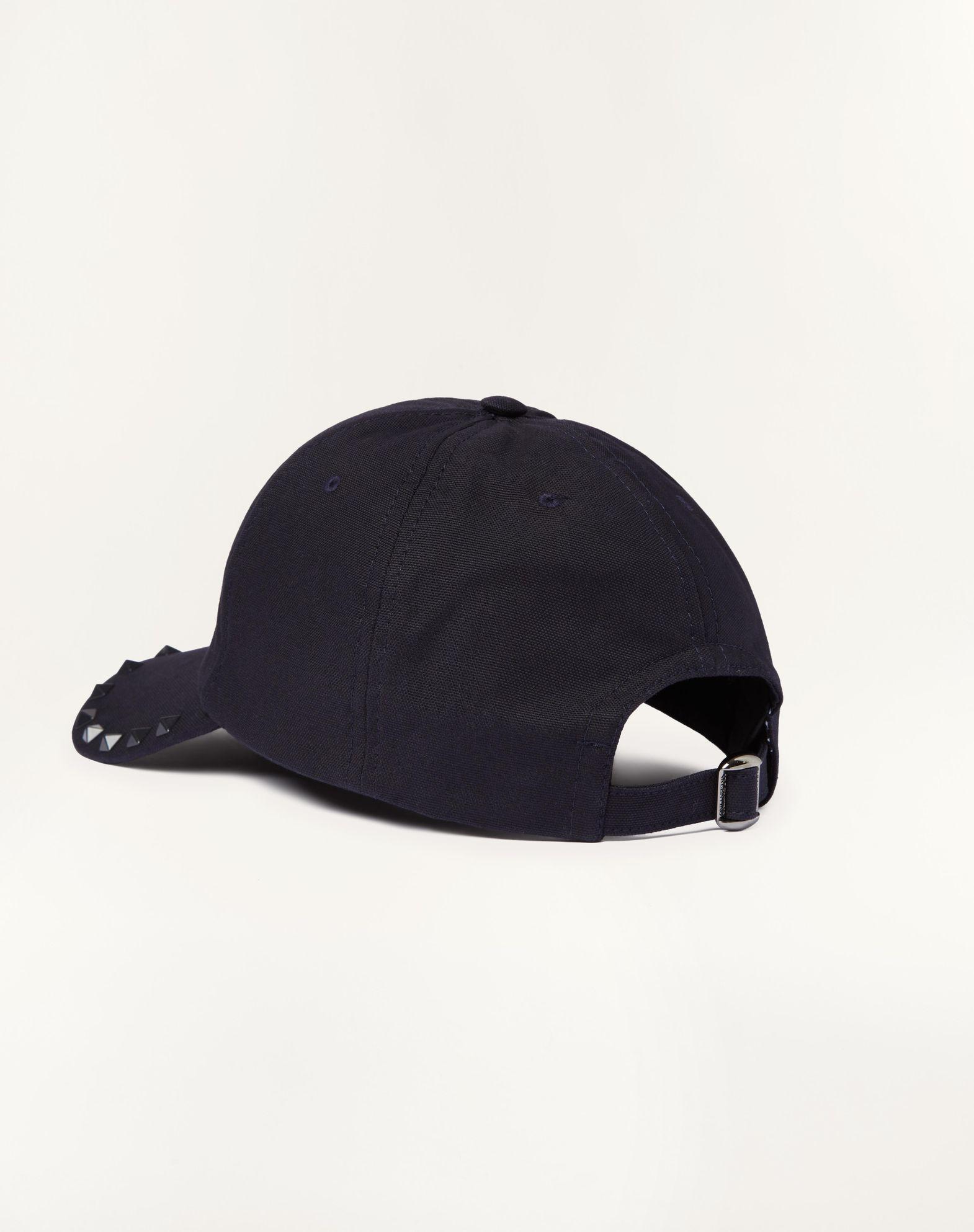 Rockstud Cotton Baseball Cap With Stud Appliqué  Product Image