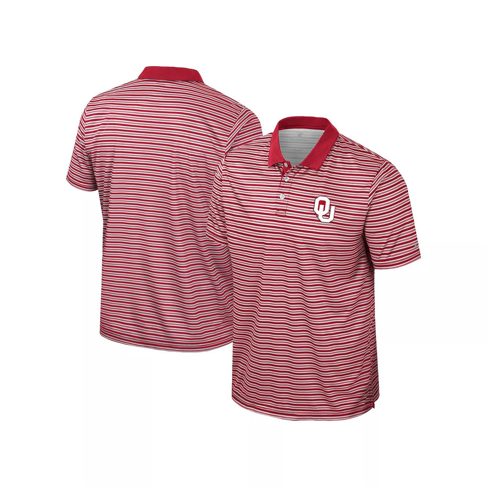 Men's Colosseum Crimson Oklahoma Sooners Striped Polo, Size: XL, Red Product Image