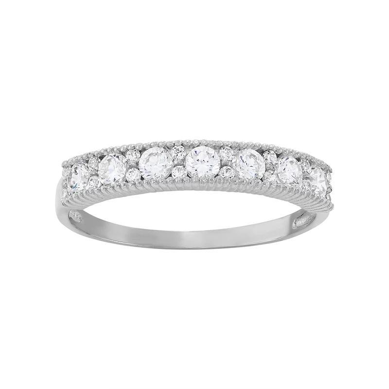 Designs by Gioelli Cubic Zirconia Wedding Ring in 10k White Gold, Women's, Size: 5 Product Image