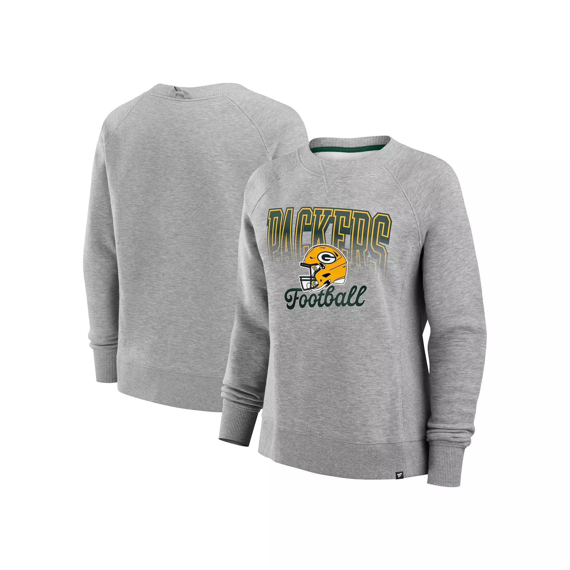 Women's Fanatics Heather Gray Miami Dolphins Hit Hard Fleece Pullover Sweatshirt, Size: Large, Grey Product Image