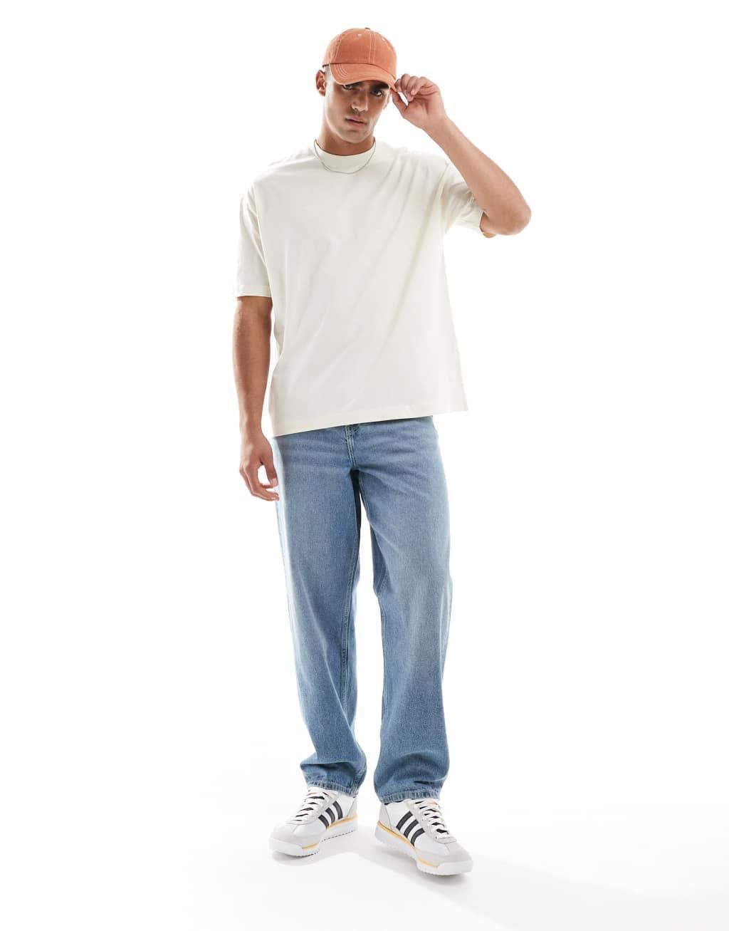 ASOS DESIGN oversized t-shirt in beige with back print Product Image