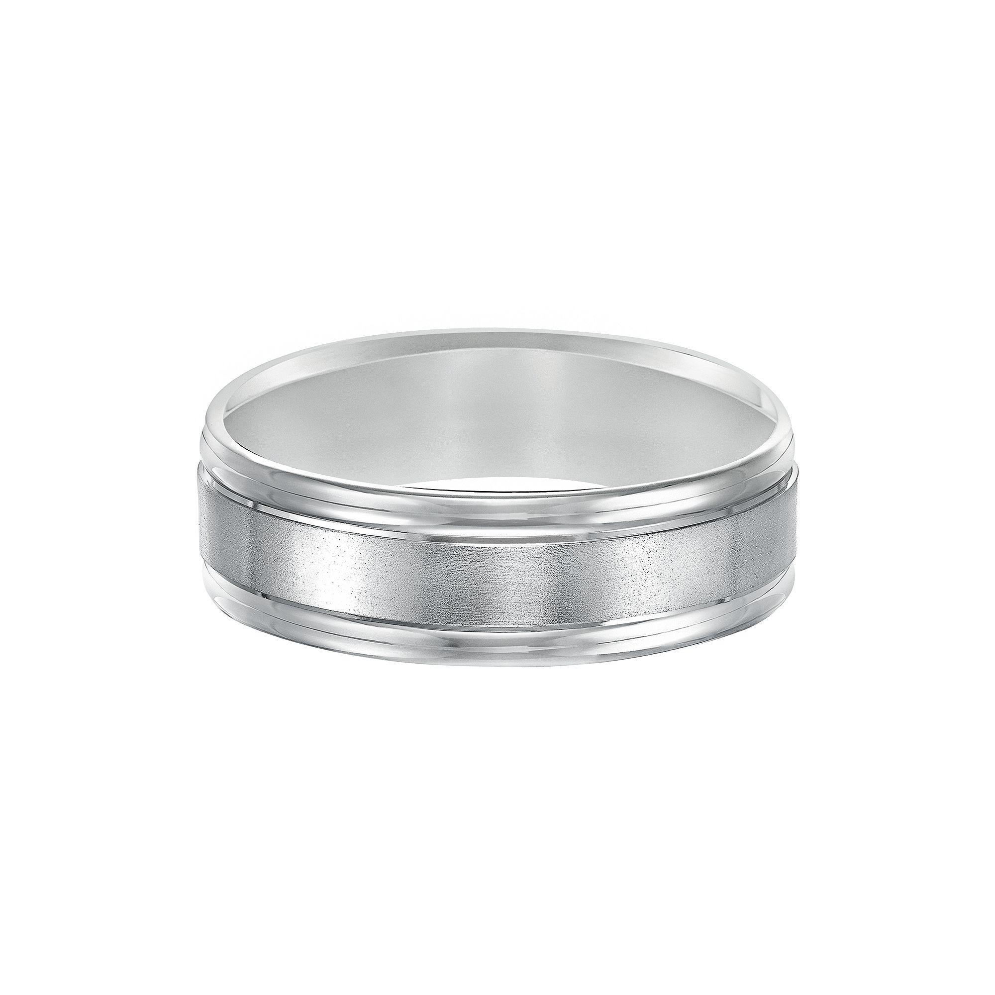 Men's AXL 14k White Gold Satin Band Wedding Ring, Size: 10 Product Image