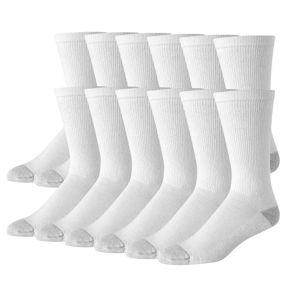 Hanes Ultimate Men's 12-Pack Soft & Durable Crew Socks, Size: 12-14, White Product Image