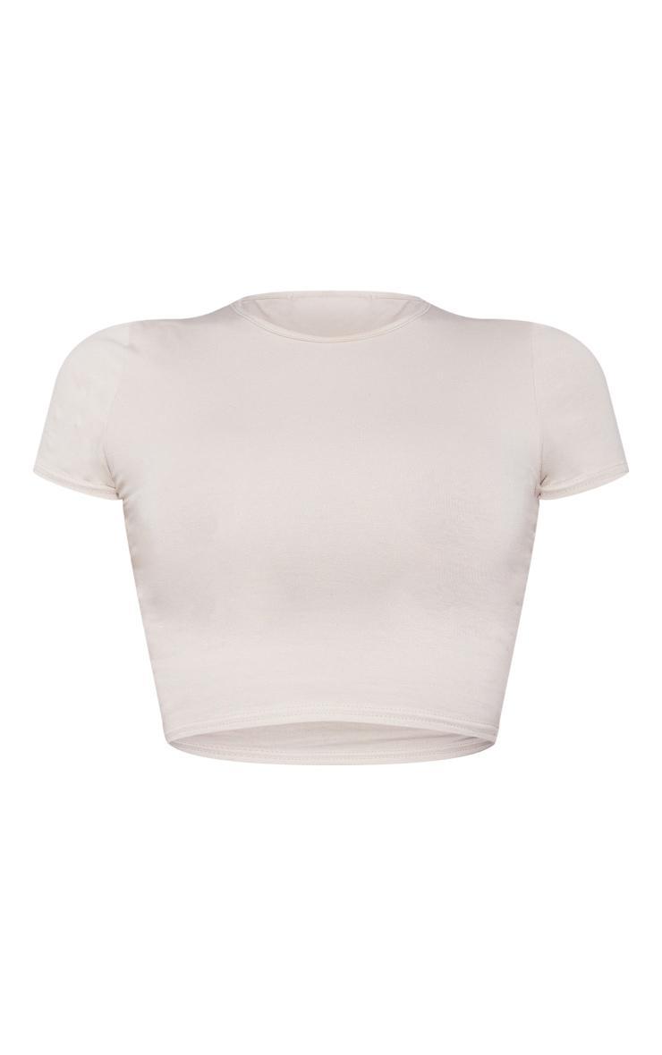 Natural Stone Cotton Short Sleeve Crop Top Product Image
