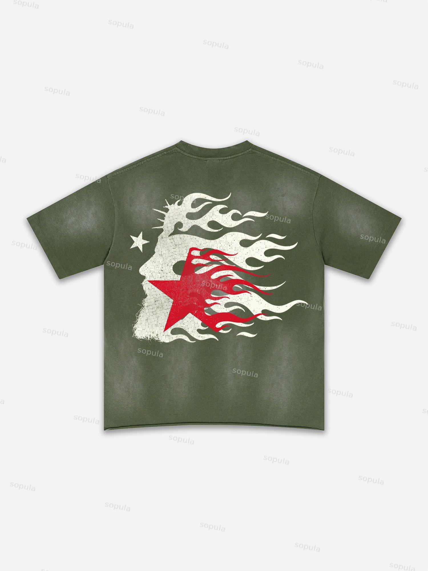 Richer Than My Opps Abstract Graphic Washed T-shirt Product Image