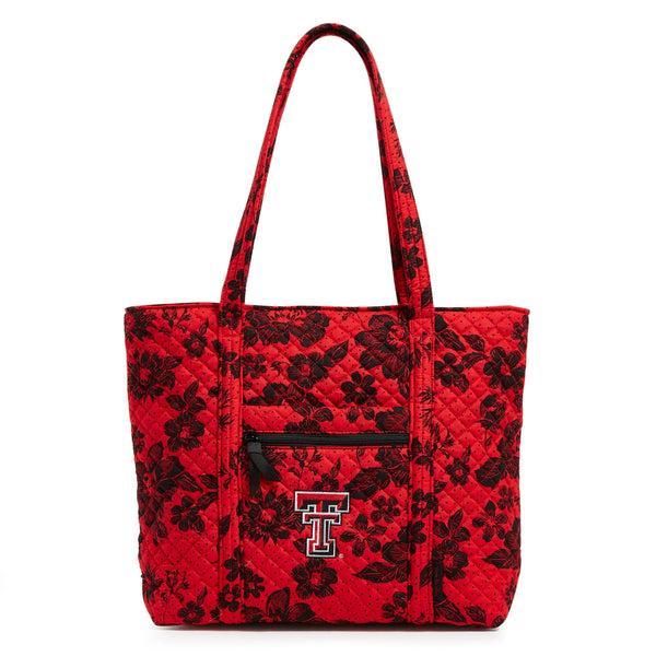 Vera Bradley Collegiate Tote Bag Women in Red/Black Rain Garden with Texas Tech University Logo Product Image