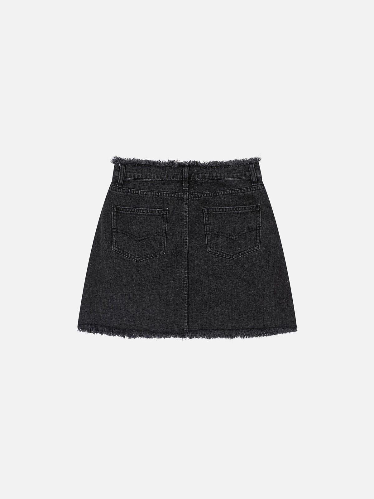 Aelfric Eden Irregular Raw Edge Star Denim Skirt Female Product Image