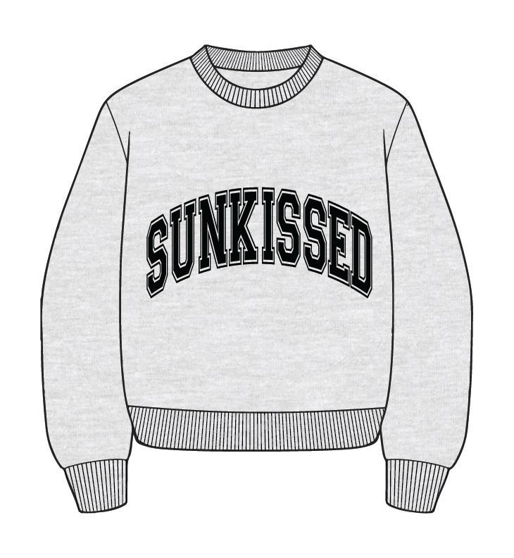 Afternoon Grey Sunkissed Varsity Embroider Sweatshirt Girls Product Image