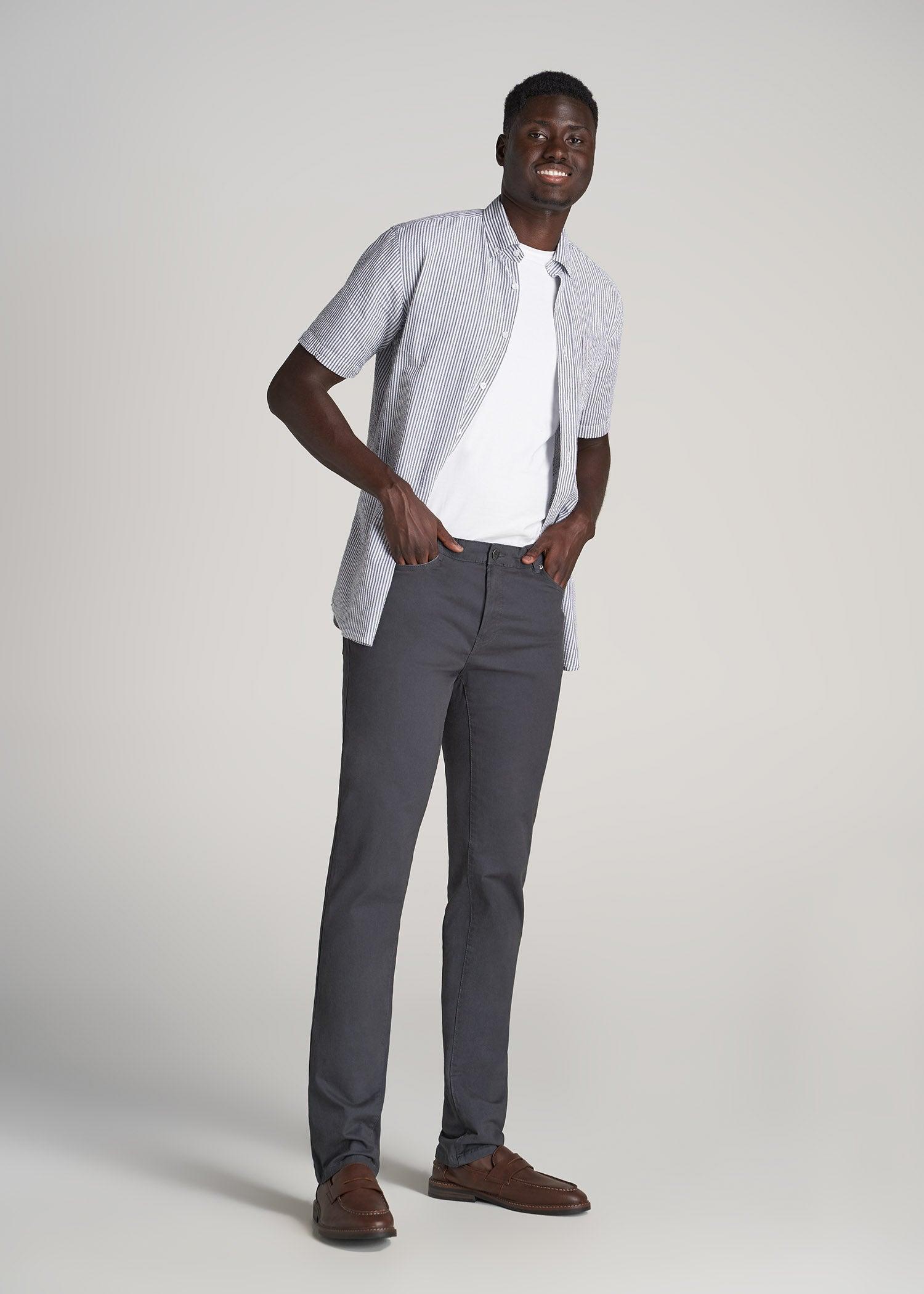 Dylan Slim Fit Five-Pocket Pants For Tall Men in Black Male Product Image