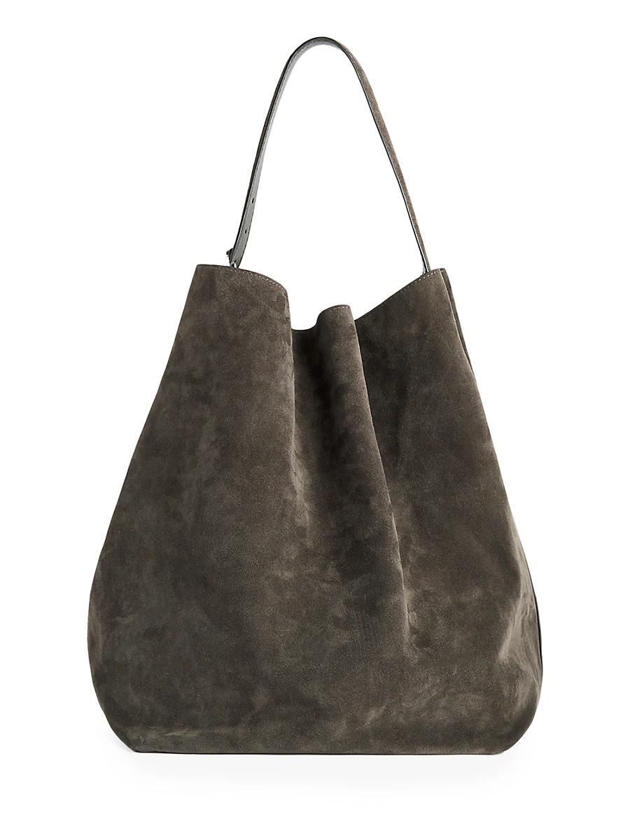 Belted Tote Bag in Suede Product Image
