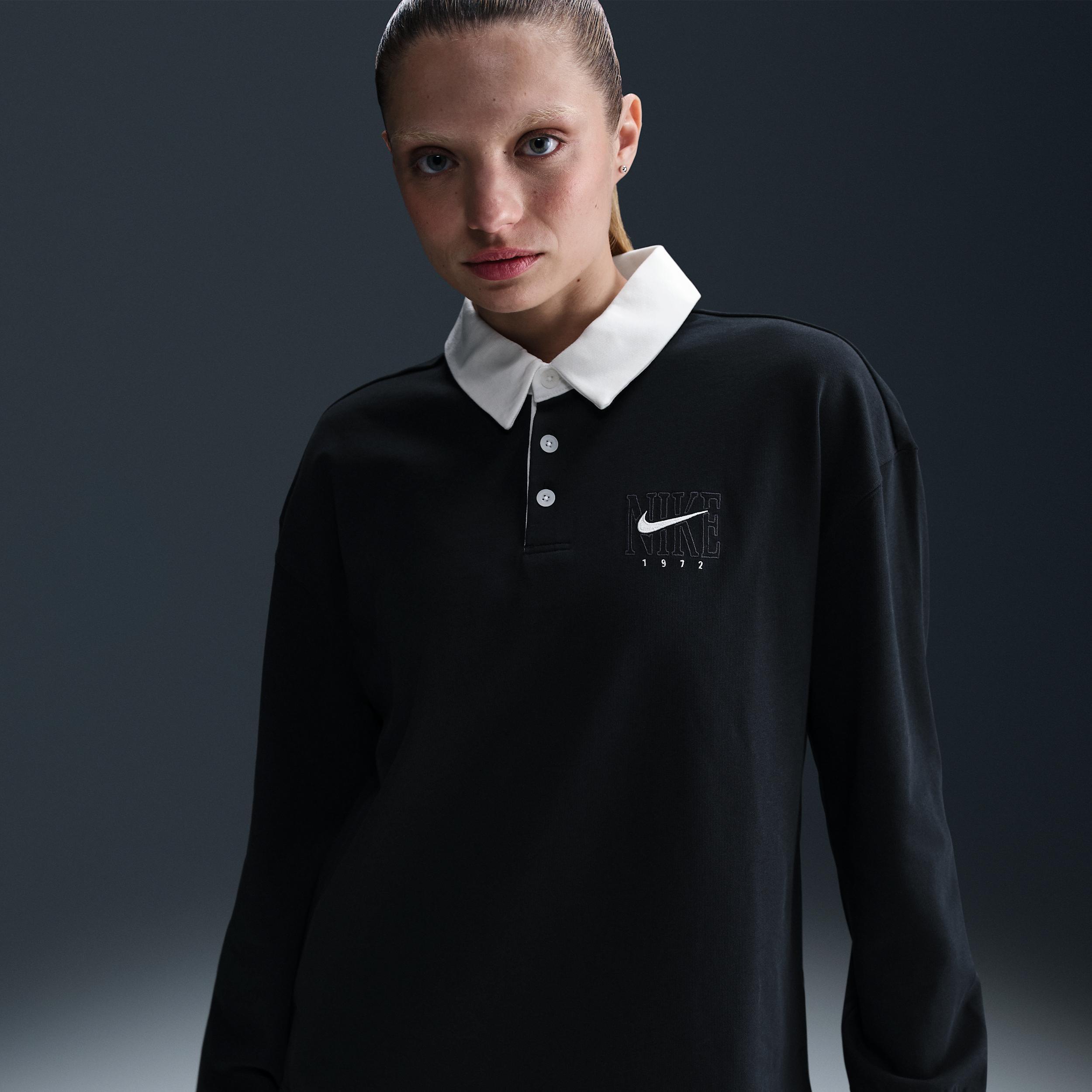 Nike Sportswear Essential Women's Oversized Long-Sleeve Polo Product Image