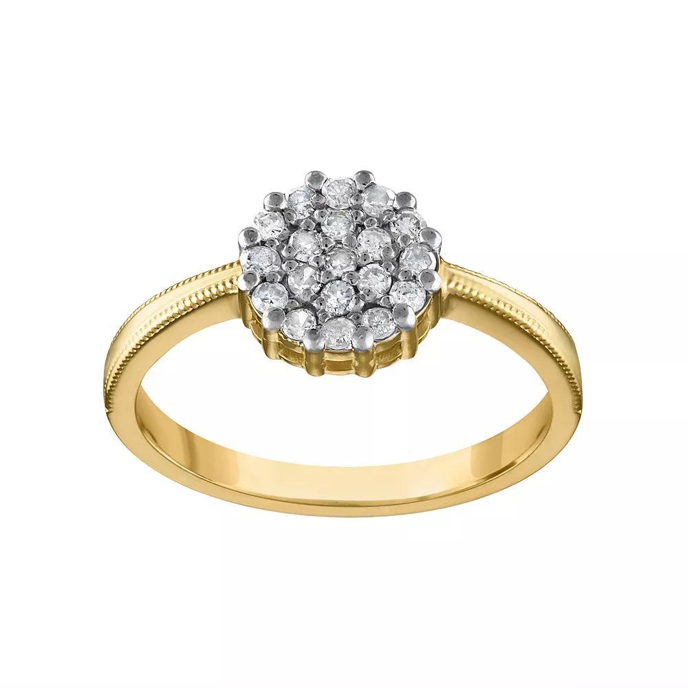 Tiara 14k Gold Over Silver 1/4 Carat T.W. Diamond Ring, Womens Gold Tone Product Image