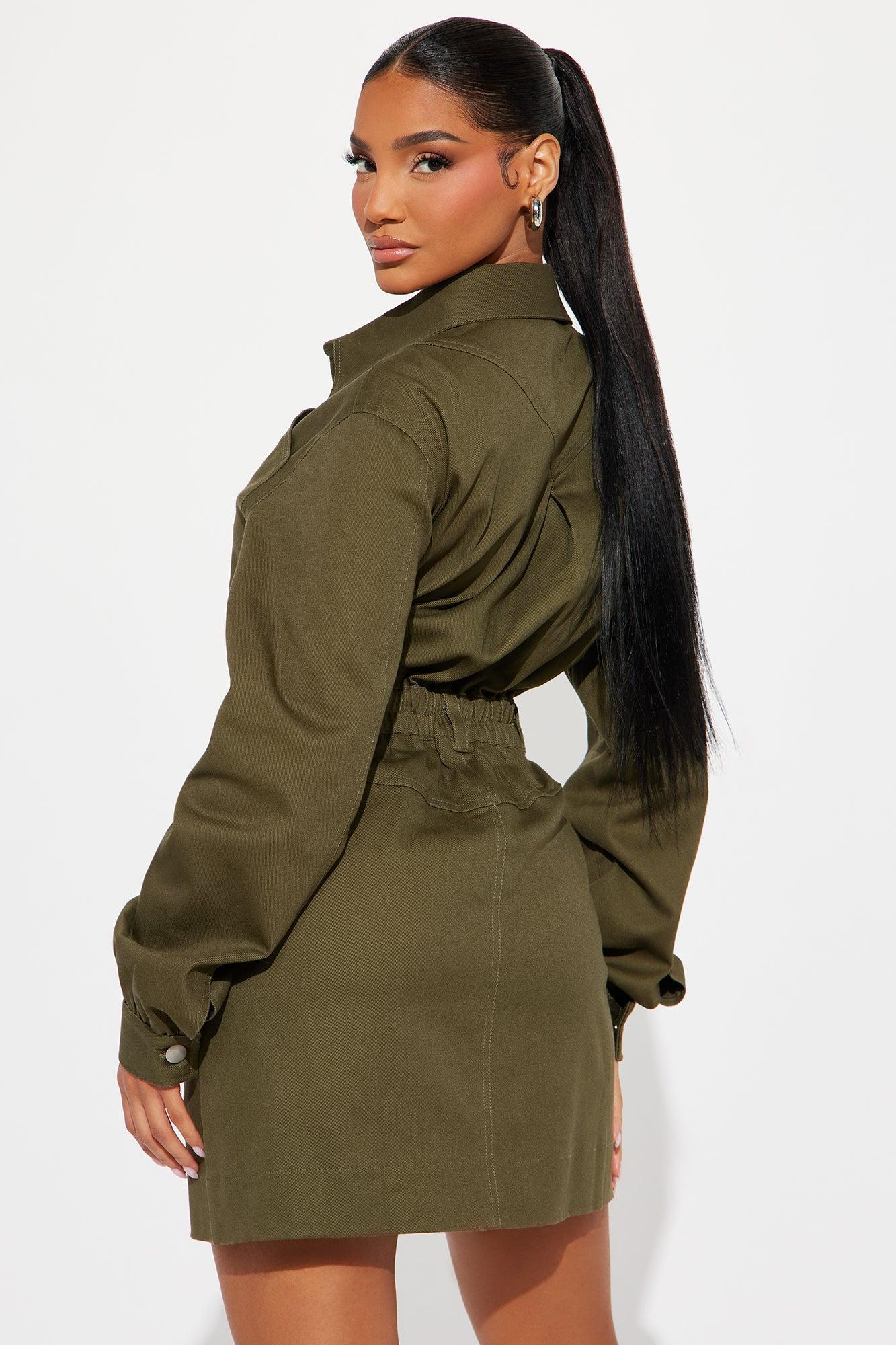 Jeanie Denim Mini Dress - Green Product Image