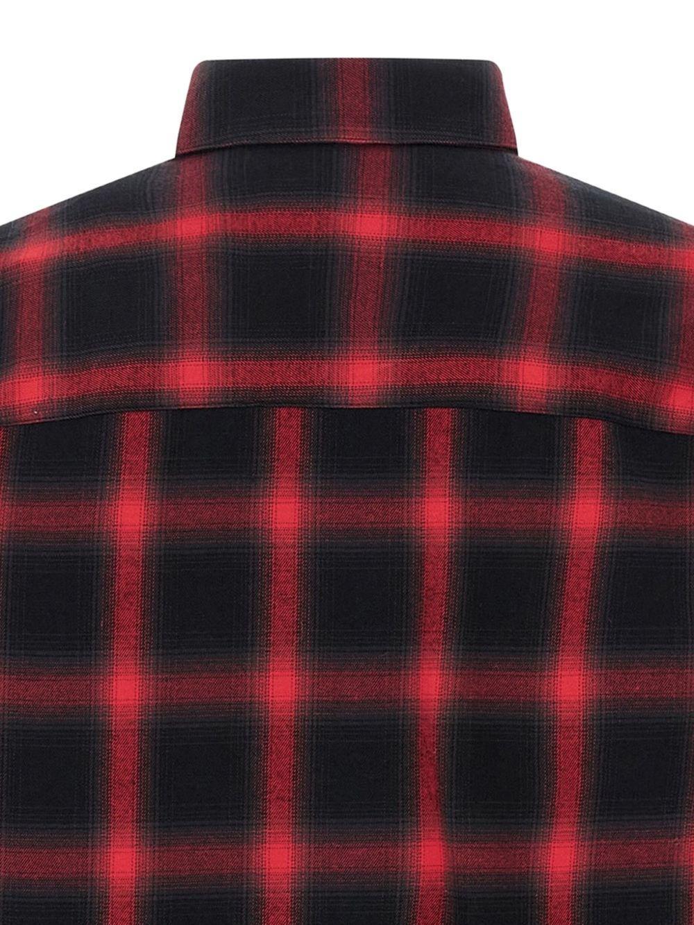 check-pattern logo-embroidered shirt Product Image