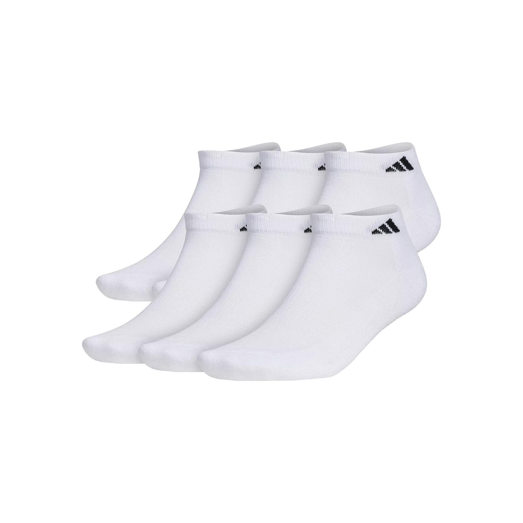 Big & Tall adidas 6-pack Athletic Cushioned Low Cut Socks, Men's, Size: 12-15, White Product Image