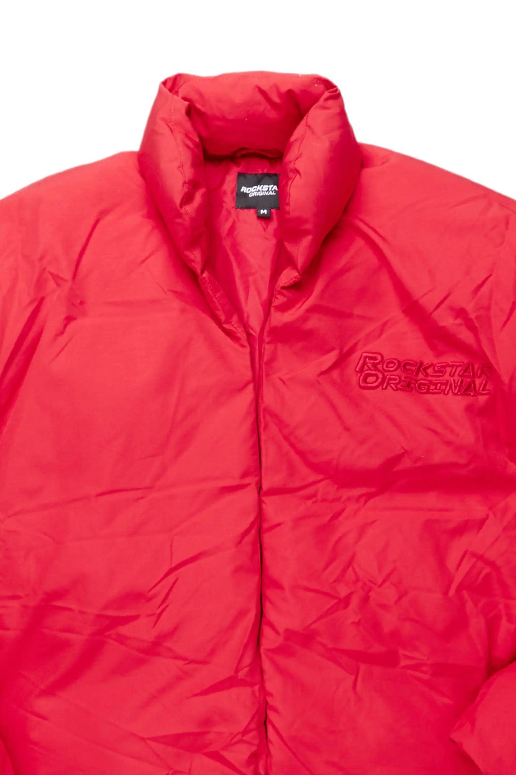 Damien Red Puffer Jacket Male Product Image