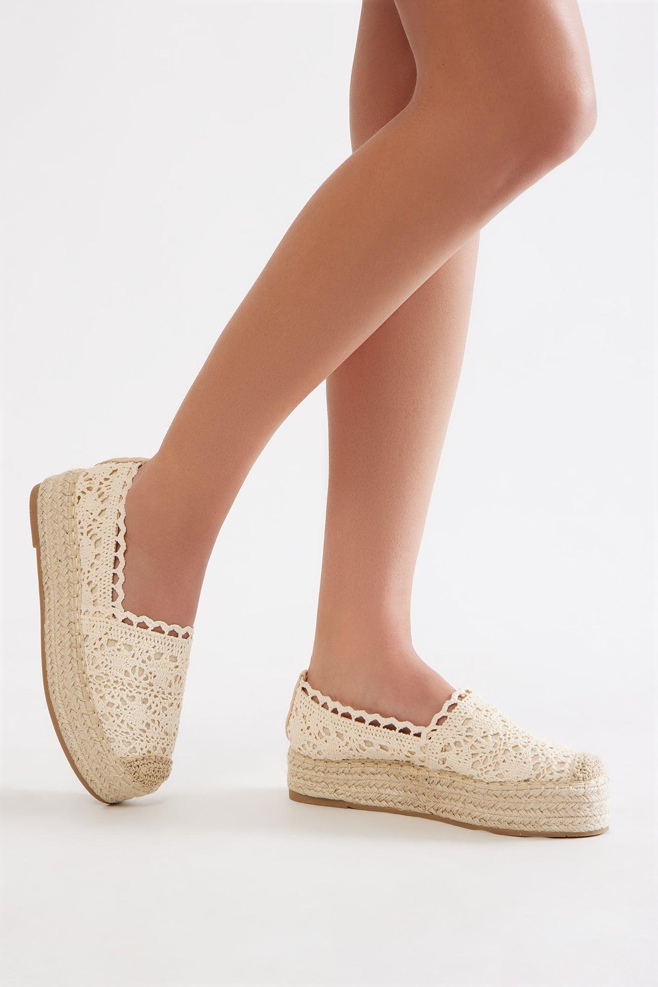 Terra Raffia Flats - Beige Product Image