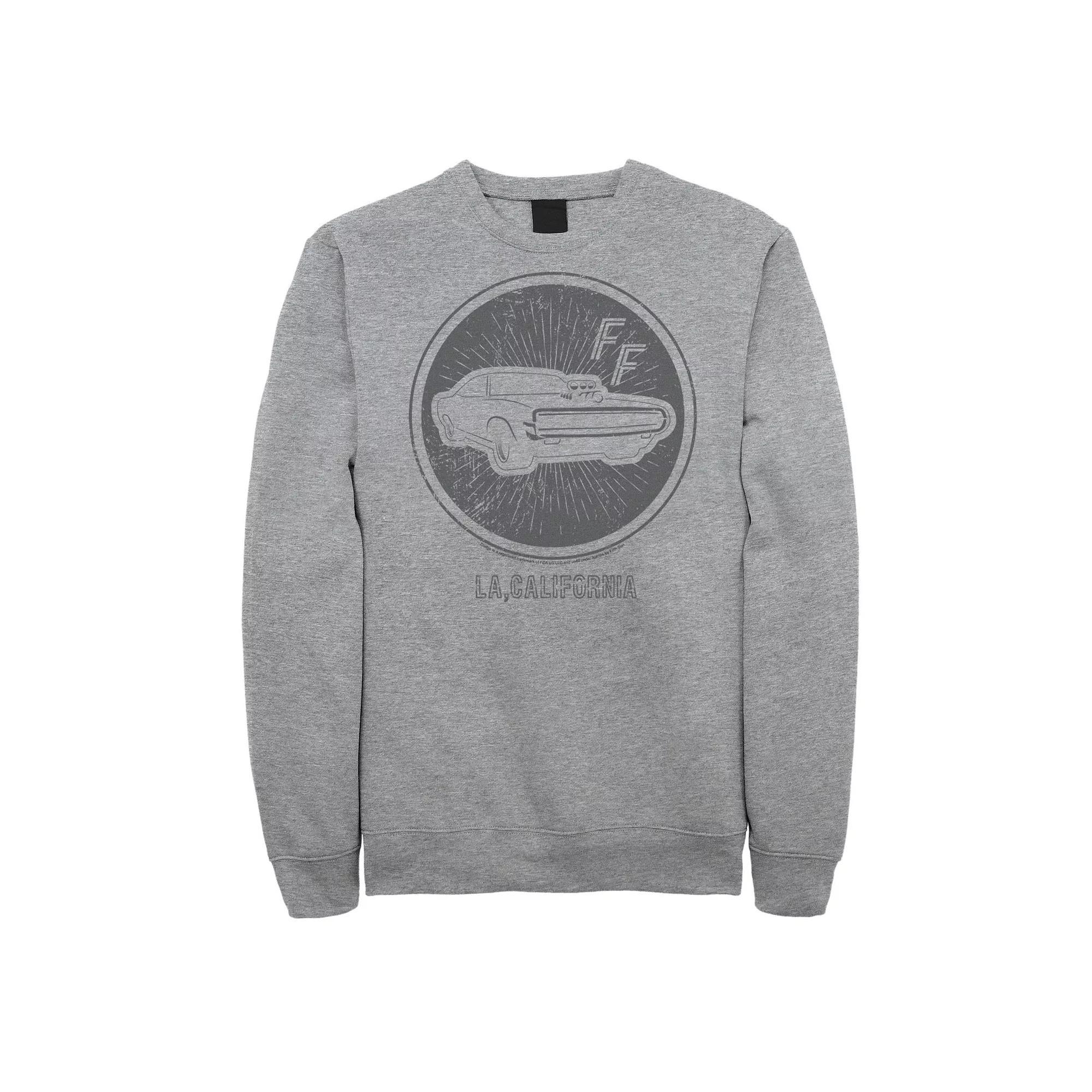 Big & Tall Fast And Furious Sports Car Badge Fleece Sweatshirt, Men's, Size: 3XL, Athletic Grey Product Image