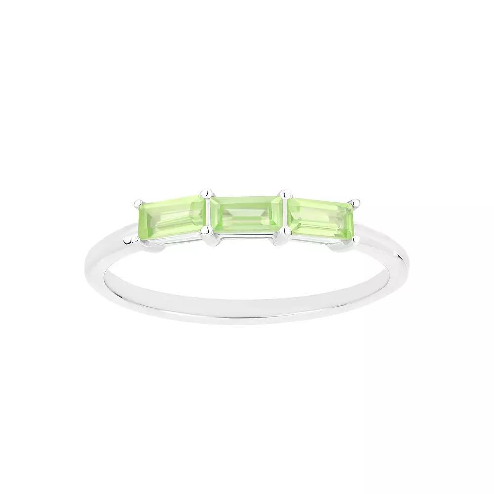 Gemistry 14k White Gold Peridot Ring, Women's, Size: 6 Product Image