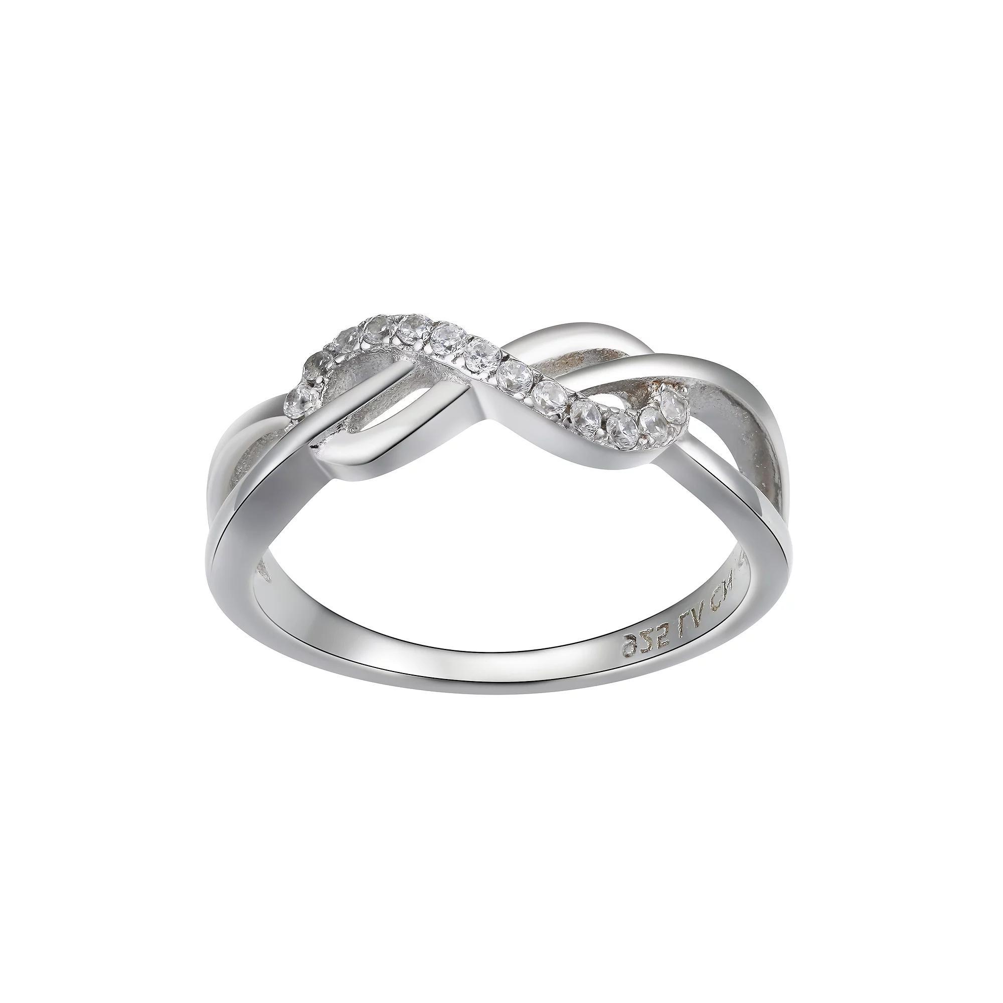 Love This Life Sterling Silver Infinity Ring, Womens Silver Tone Product Image