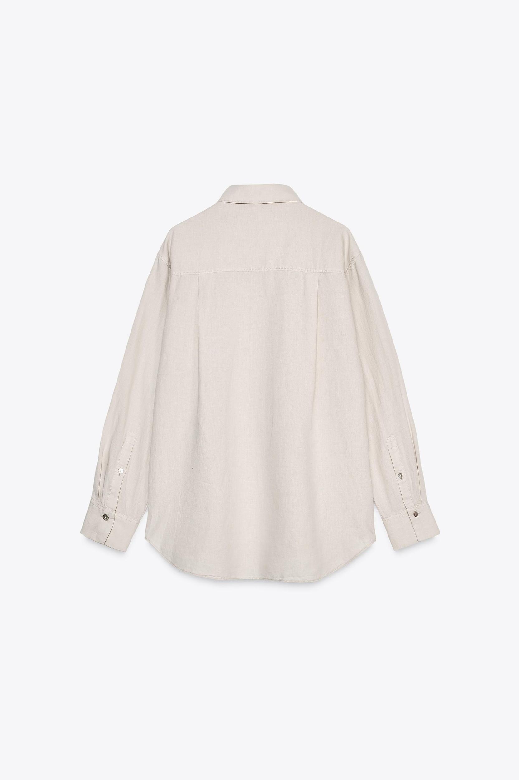 LINEN BLEND POCKET SHIRT ZW COLLECTION Product Image