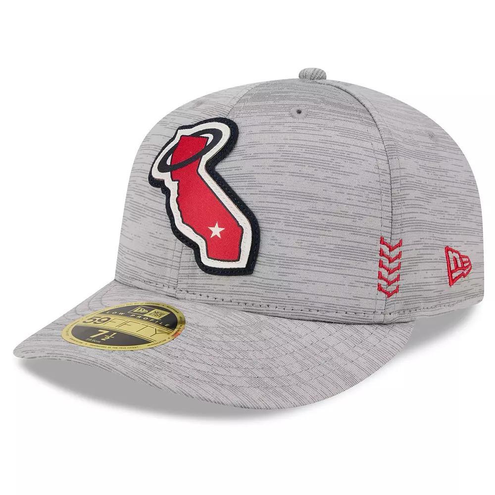 Men's New Era  Gray Los Angeles Angels 2024 Clubhouse Low Profile 59FIFTY Fitted Hat, Size: 7 1/4, Grey Product Image