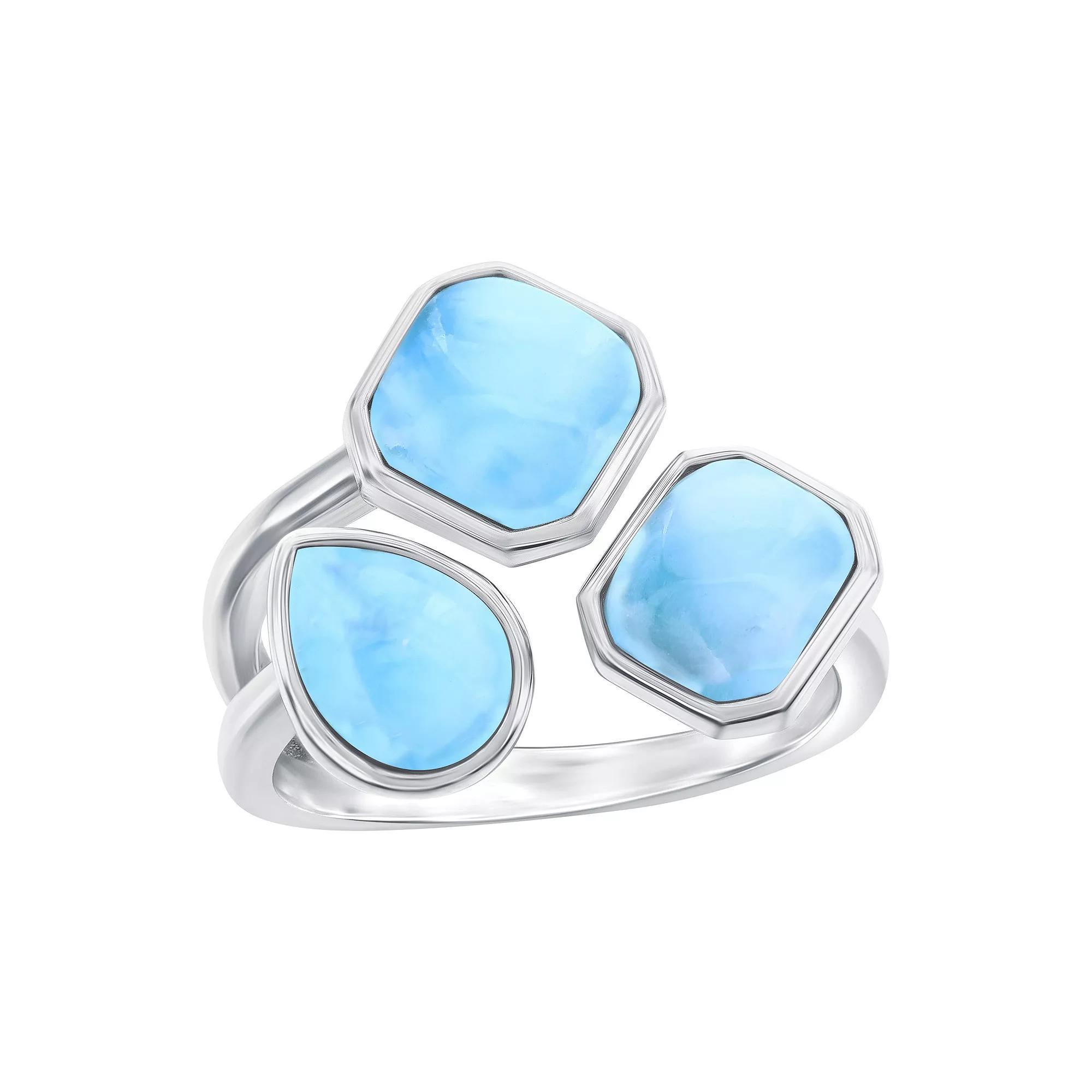 Nautica Rocks Sterling Silver Multi-Shaped Larimar Ring, Women's, Size: 7 Product Image