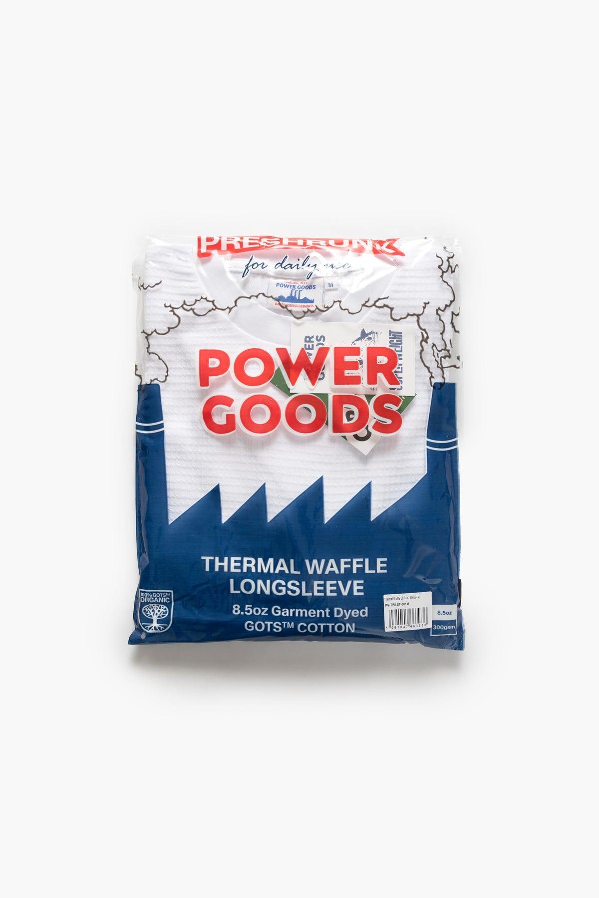 Power Goods - Thermal Waffle Long Sleeve Tee - White Product Image