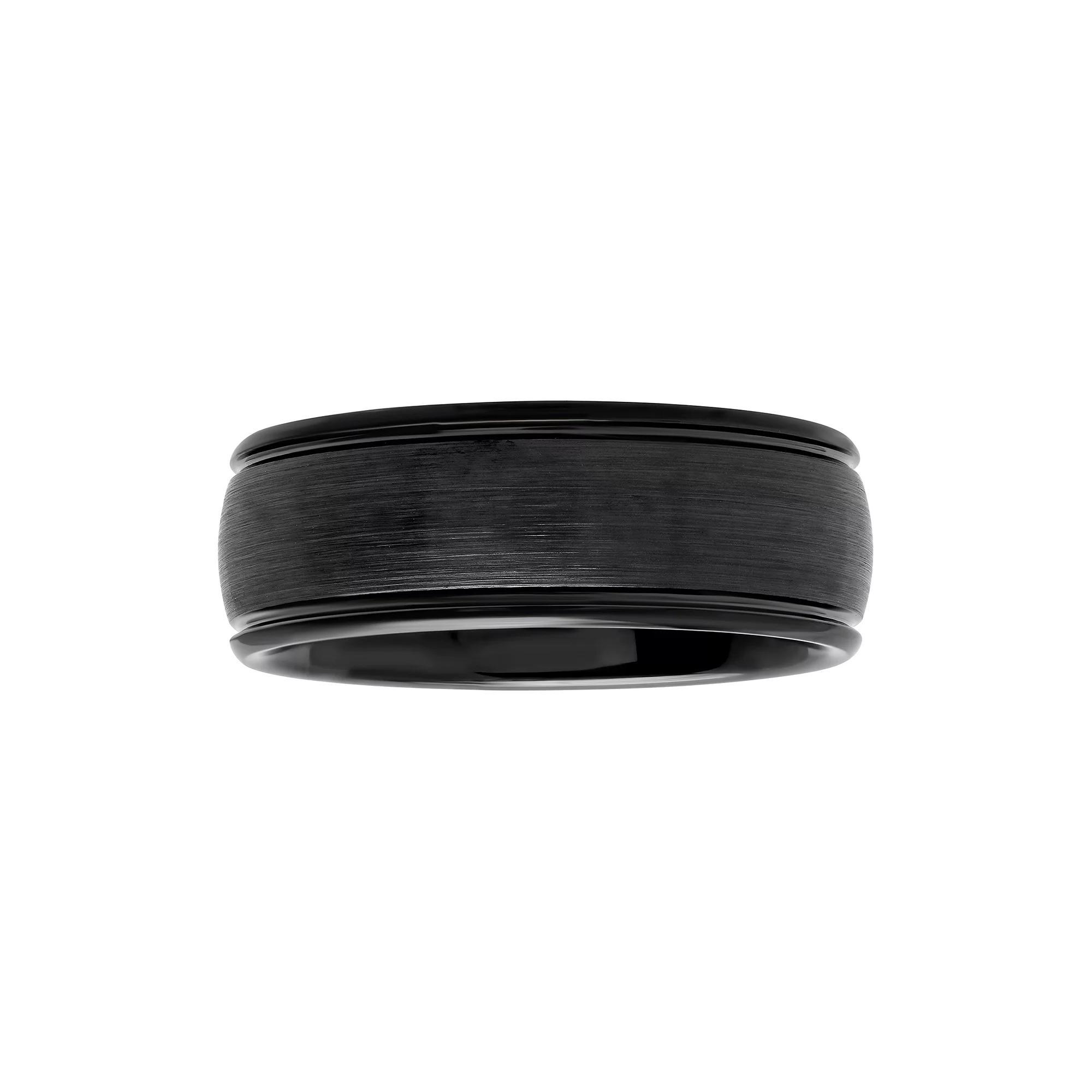 Men's Black Plated Cobalt Band, Size: 10, Black Tone Product Image