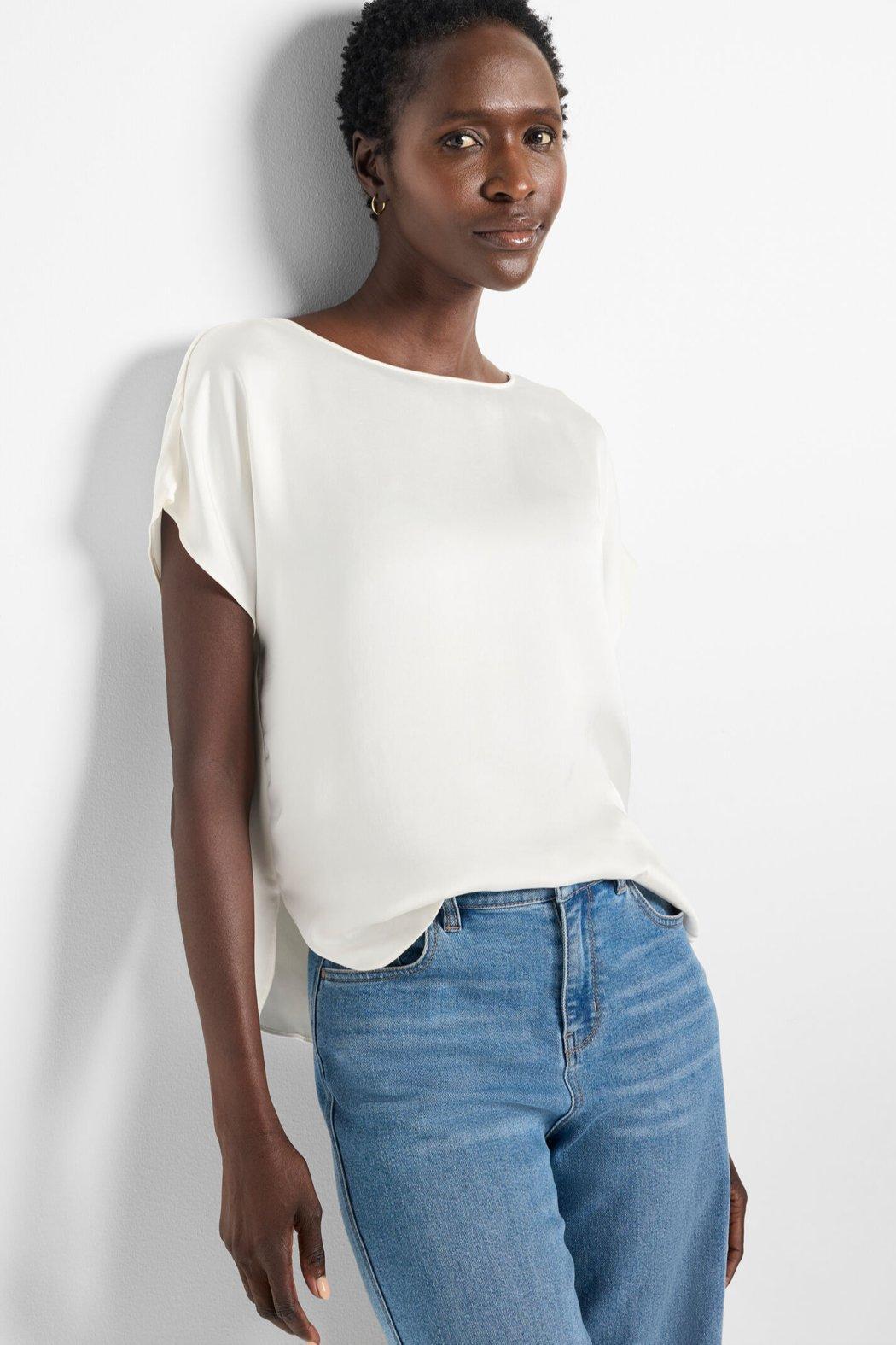 Day Gloss Woven Tee - Classic Cream Product Image