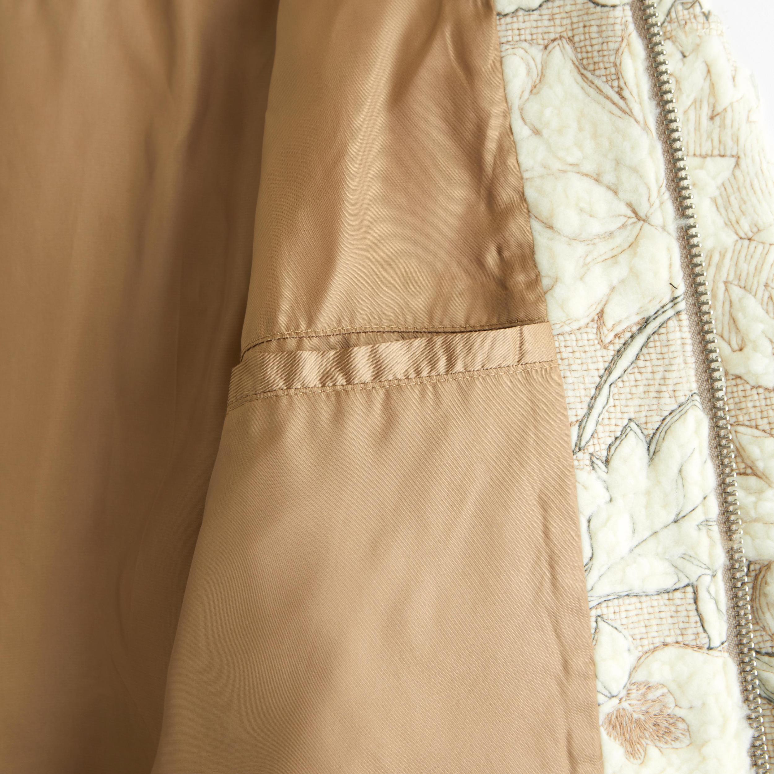 Floral Sherpa Zip Trucker Jacket Product Image