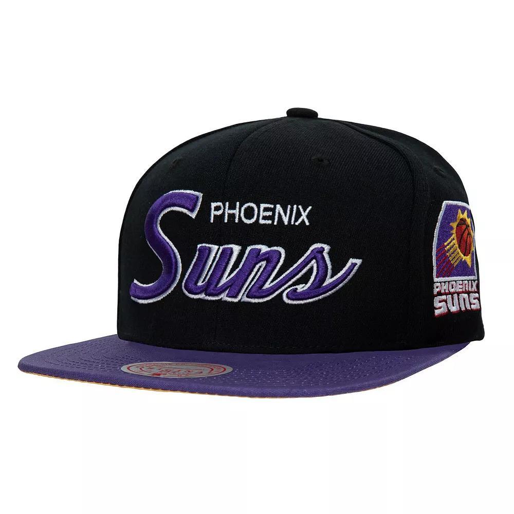Men's Mitchell & Ness Black Phoenix Suns Hardwood Classics MVP Team Script 2.0 Snapback Hat, Phx Black Product Image