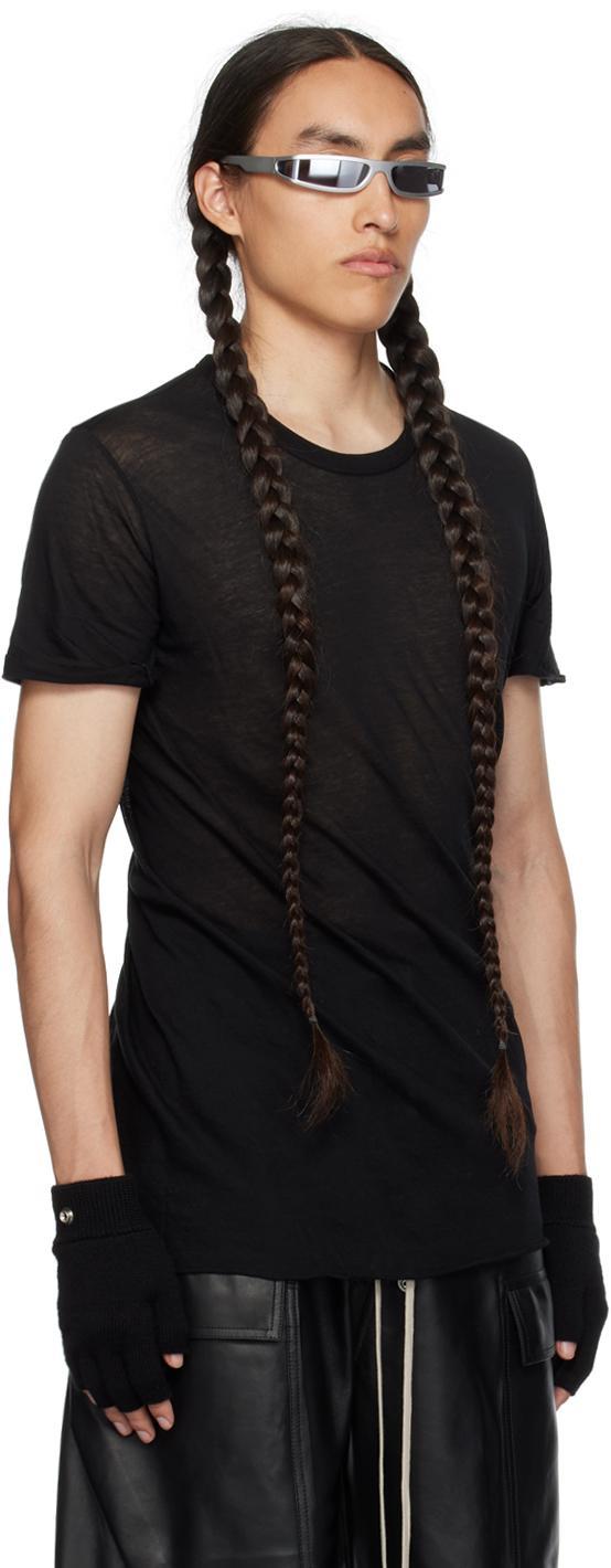 RICK OWENS Round Neck Cotton T-shirt In Black Product Image