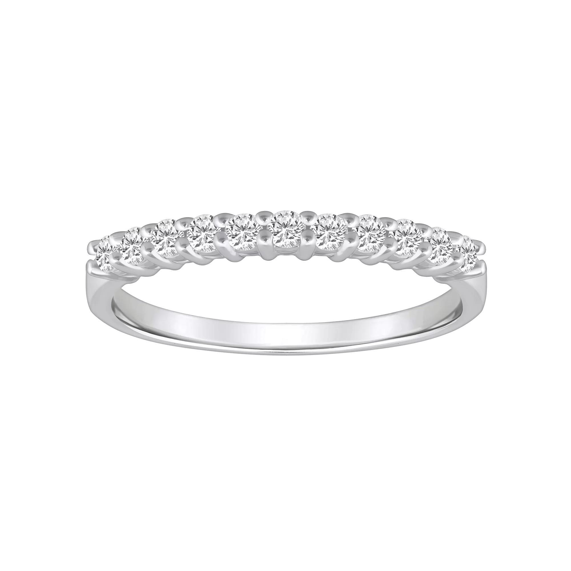 Alyson Layne 14k Gold 1/3 Carat T.W. Diamond 11-Stone Wedding Band, Women's, Size: 5.50, Pink Product Image