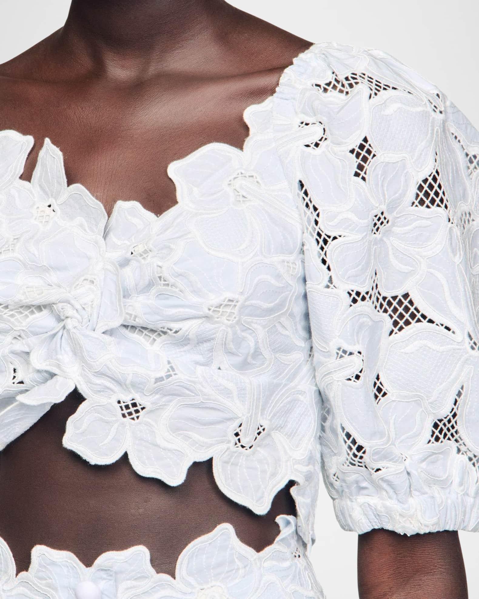 Roseraie Embroidered Floral Crop Top Product Image