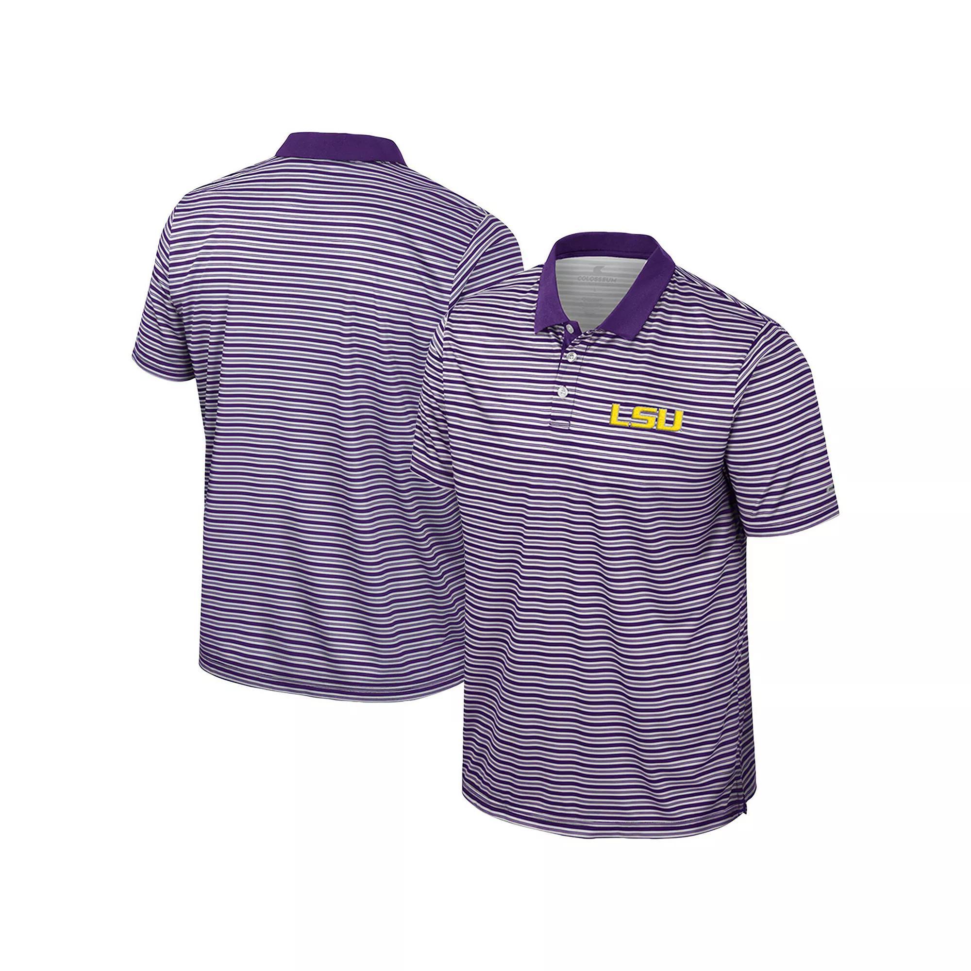 Men's Colosseum Black Appalachian State Mountaineers Striped Polo, Size: XL, App Black Product Image