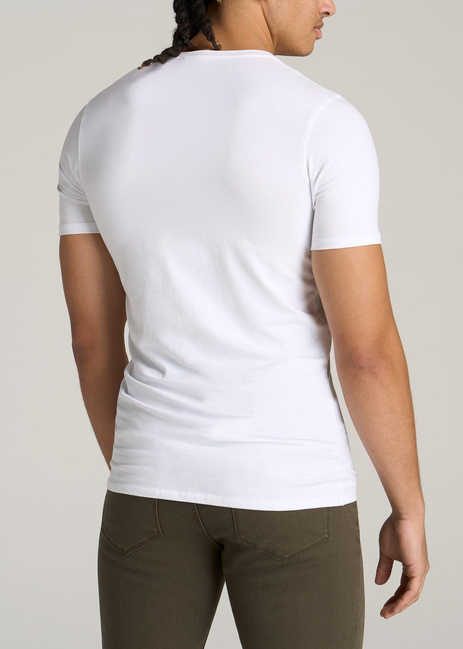 The Essential SLIM-FIT V-Neck Tee for Tall Men in White Product Image