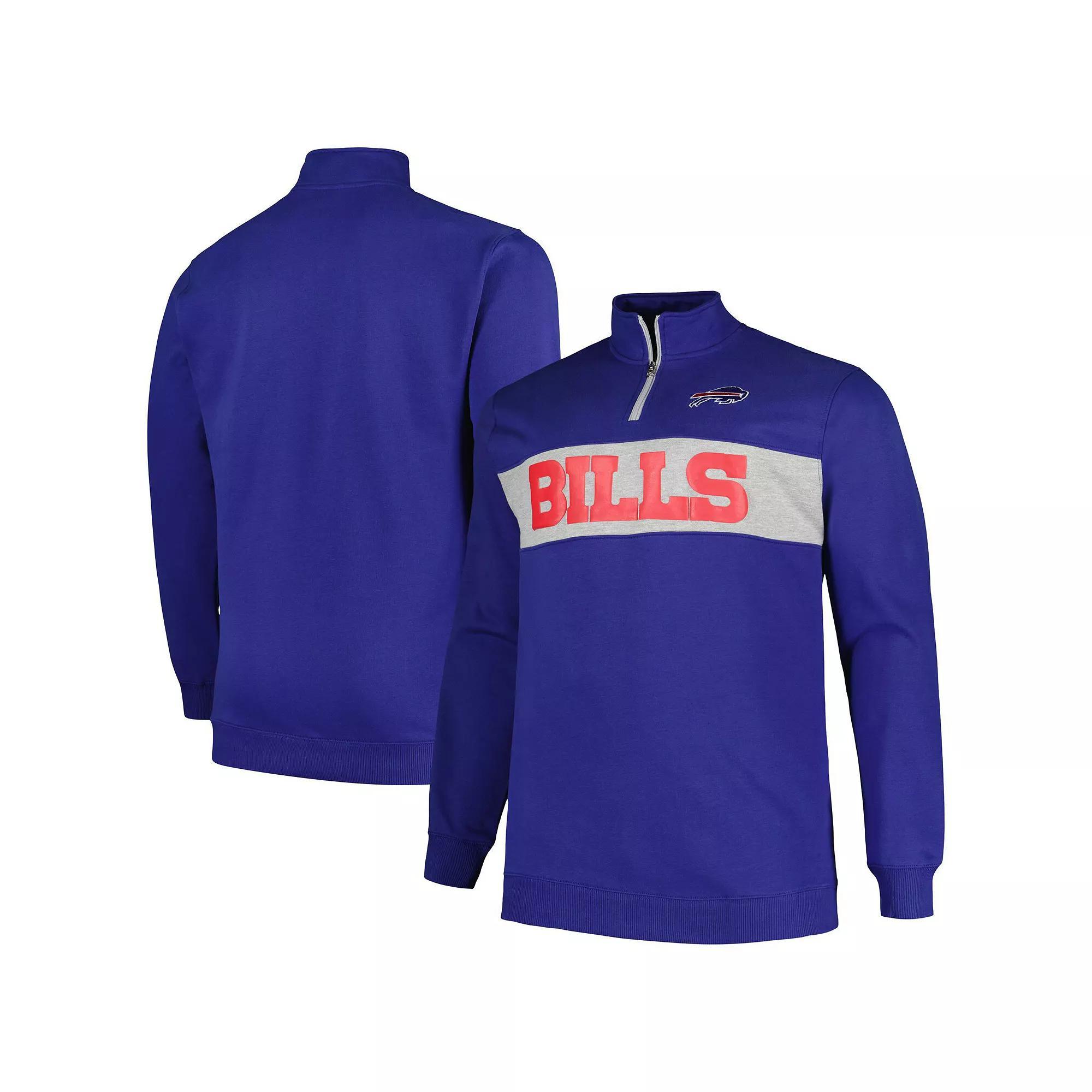 Men's Profile Royal Buffalo Bills Big & Tall Fleece Quarter-Zip Jacket, Size: 2XB, Blue Product Image