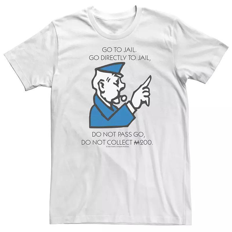 Big & Tall Monopoly Go Directly To Jail Tee, Men's, Size: 3XL Tall, White Product Image