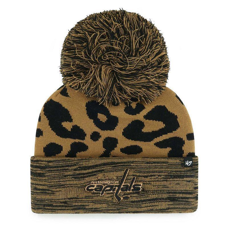 Womens 47 Leopard Washington Capitals Rosette Cuffed Knit Hat with Pom Product Image