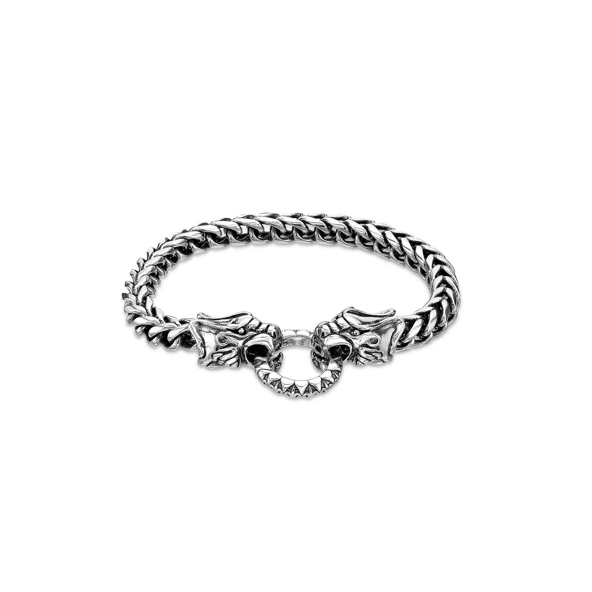 Men's LYNX Stainless Steel Dragon Head Bracelet, Size: 8.5" Product Image