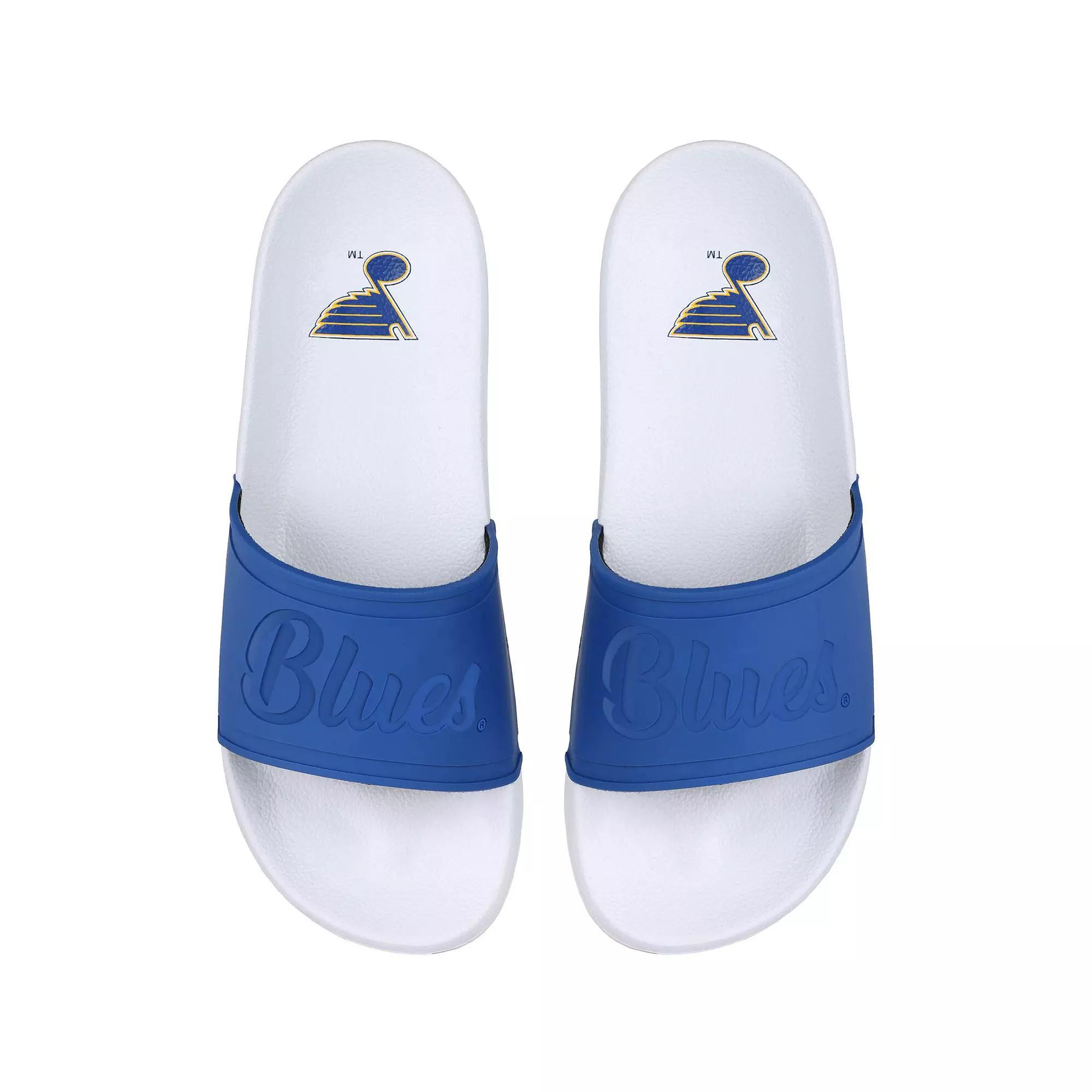 Women's FOCO St. Louis Blues Script Wordmark Slide Sandals, Size: 11-12, White Product Image