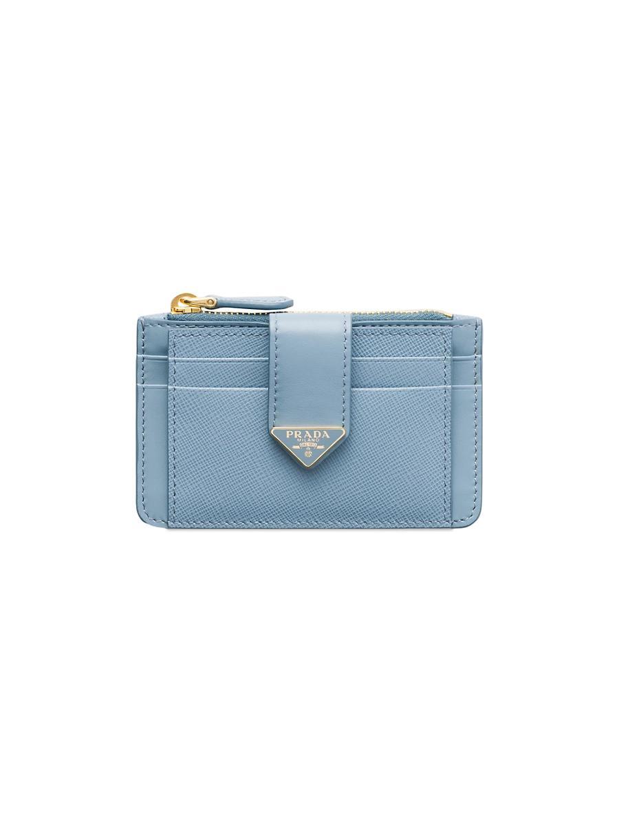 Womens Saffiano and Smooth Leather Card Holder Product Image