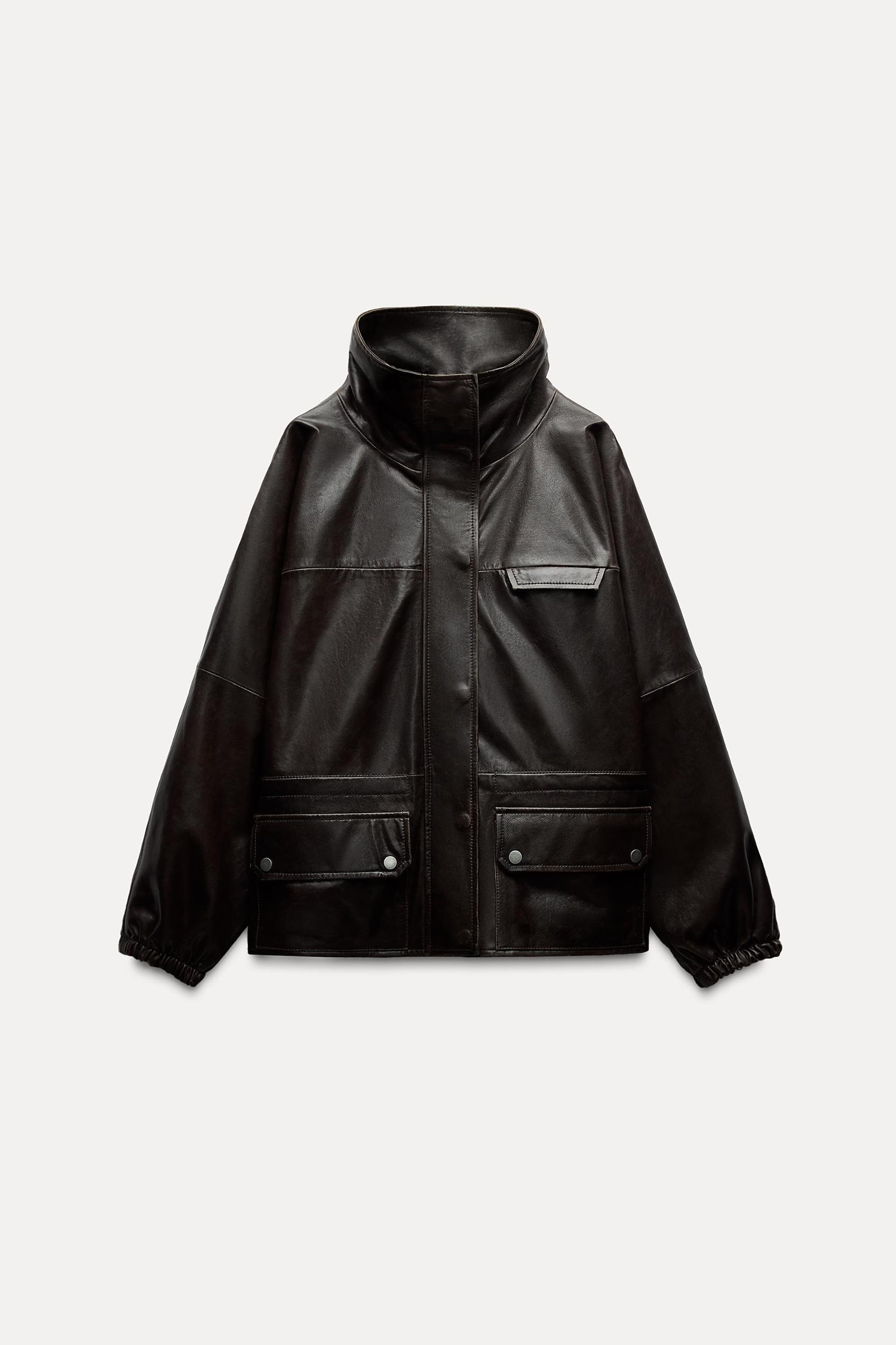 100% LEATHER JACKET ZW COLLECTION Product Image